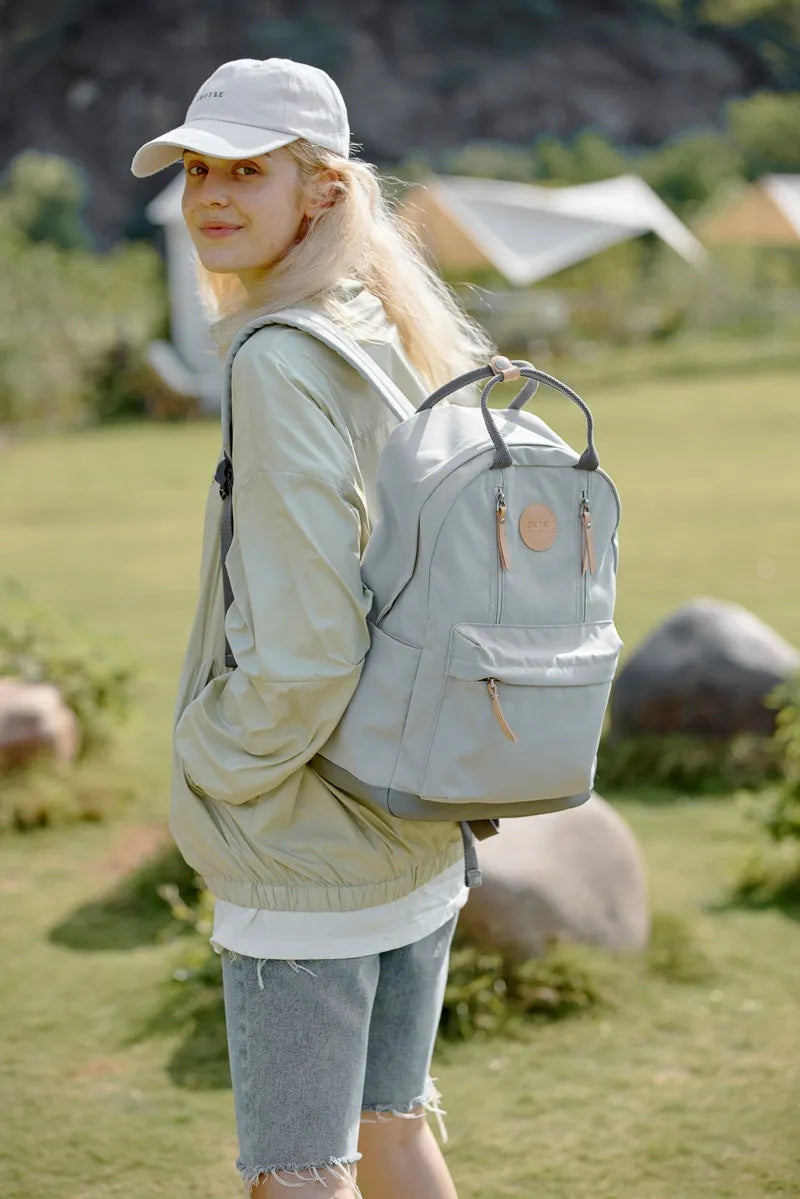 Light Gray Himawari Waterproof Backpack Bag With Multilayer Pockets 1