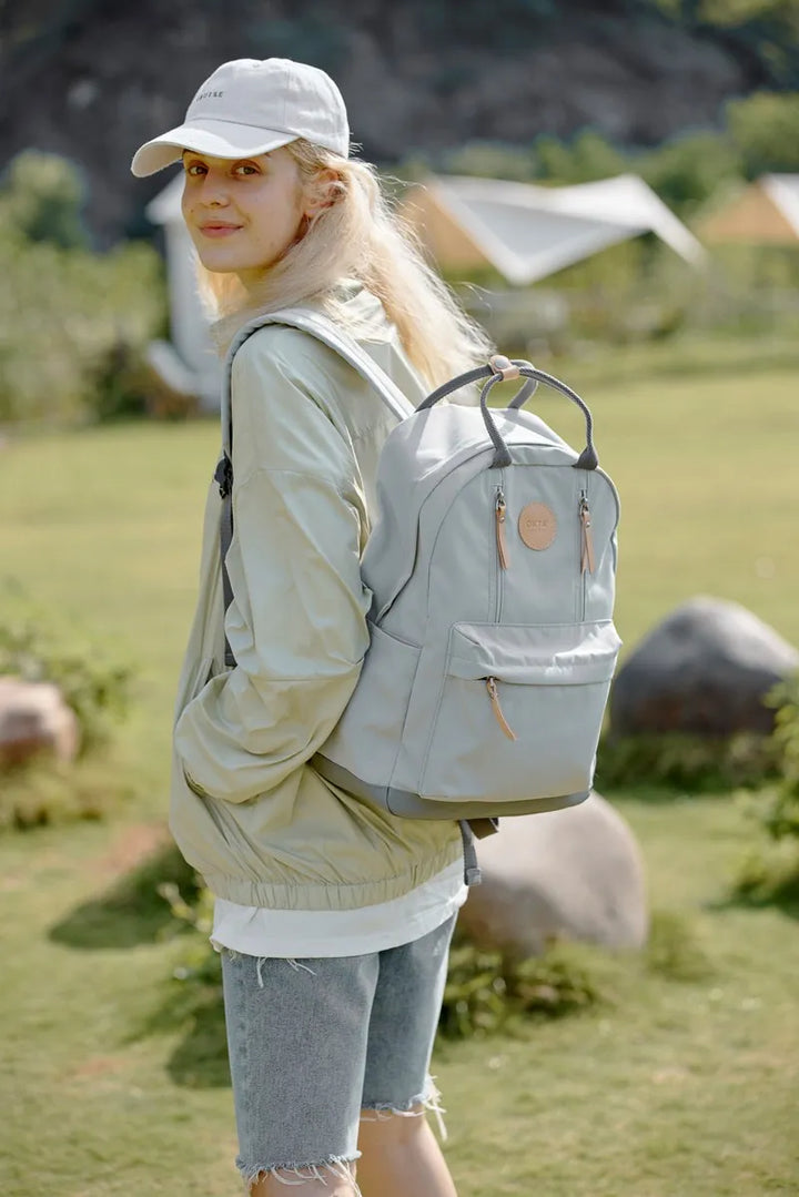 Light Gray Himawari Waterproof Backpack Bag With Multilayer Pockets 1