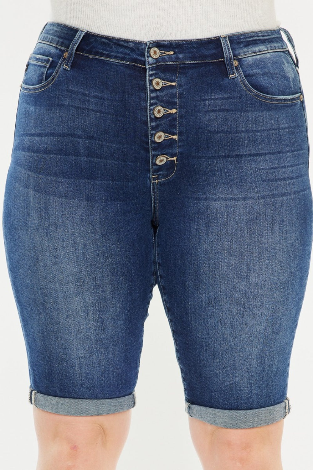 Medium Kancan Full Size Cats Whiskers Button Fly Denim Shorts