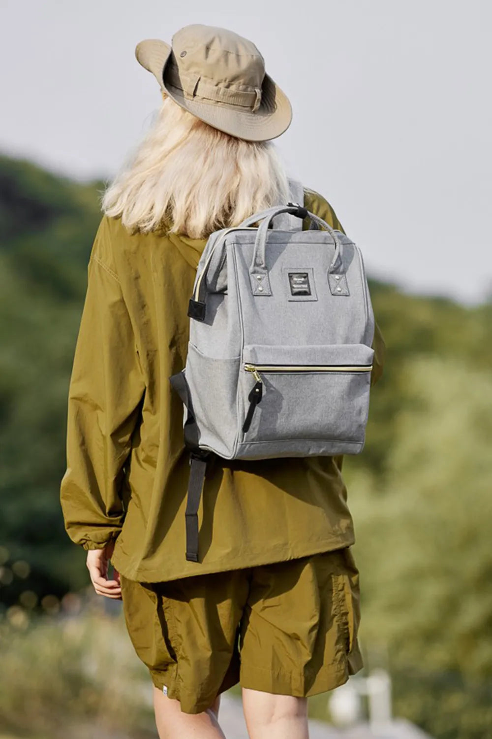 Himawari Waterproof Canvas Backpack Bag With Side Pockets