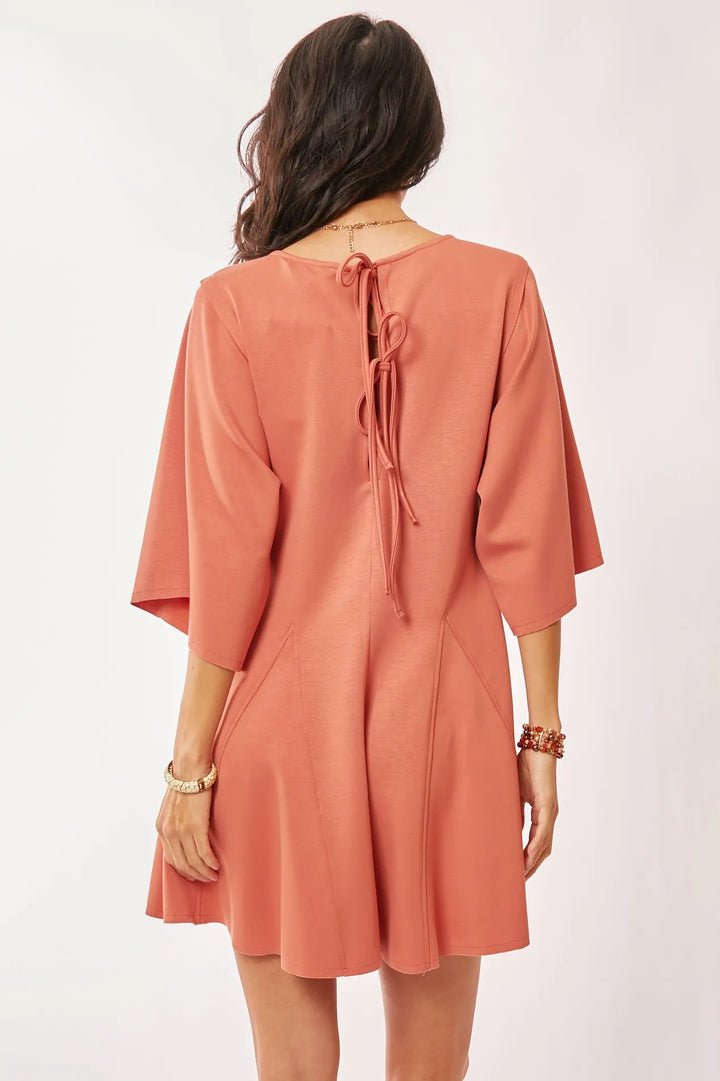 Davi Dani Solid Draped Sleeve Ties Back Skort Romper 2