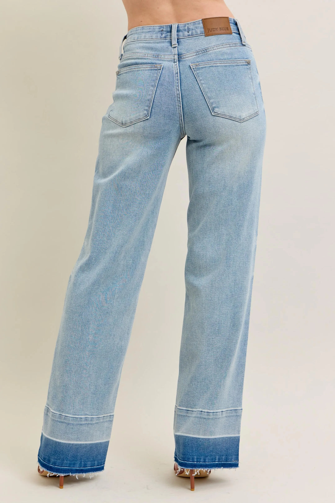 Lt Judy Blue Full Size Mr Release Hem Wide Leg Jeans Plus Size