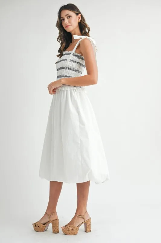 Mable Smocked Bodice Bubble Midi Dress 1