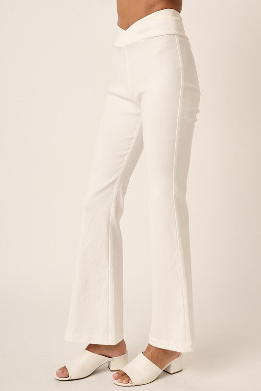 Ivory Mittoshop Surplice V Waist Flare Pants 1