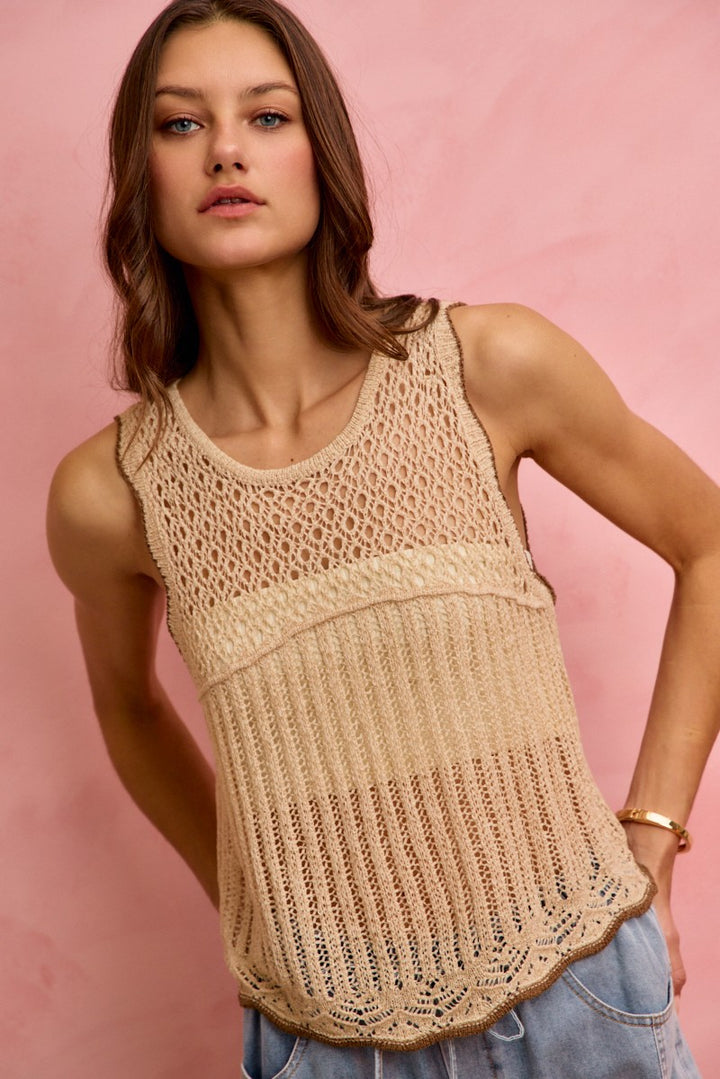 So Me Crochet Lace Light Weight Sweater Vest