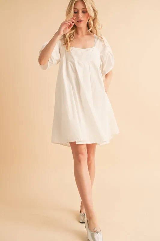 Aemi Co Square Neck Babydoll Dress With Pockets 1