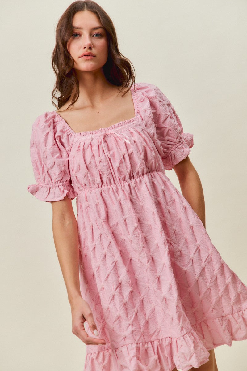 So Me Texture Woven Ruching On Bust Mini Dress 1