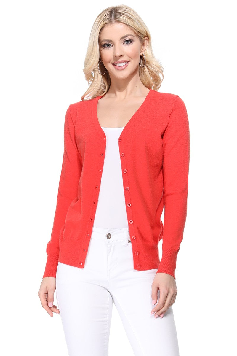 Peacock Womens V Neck Button Down Knit Cardigan Sweater