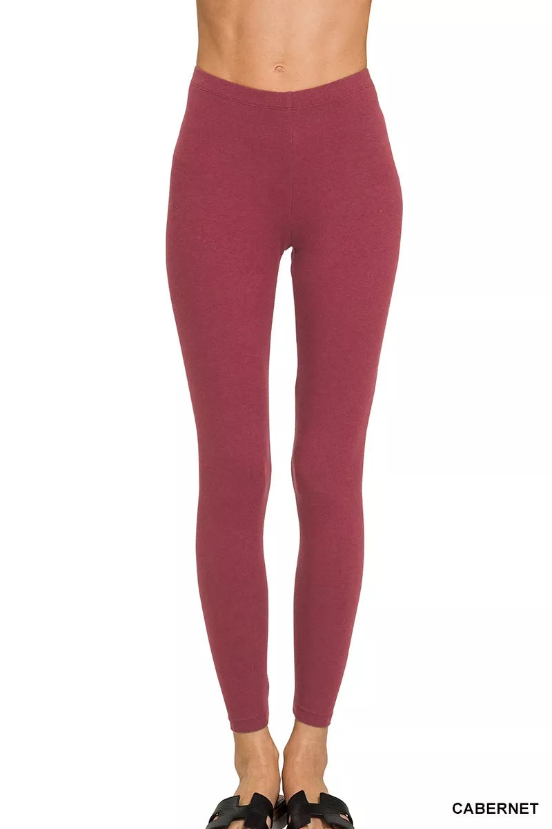 Cabernet Zenana Premium Cotton Full Length Leggings 1
