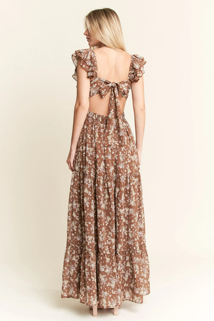 Jade By Jane Ruffle Sleeve Tiered Maxi Dress 1
