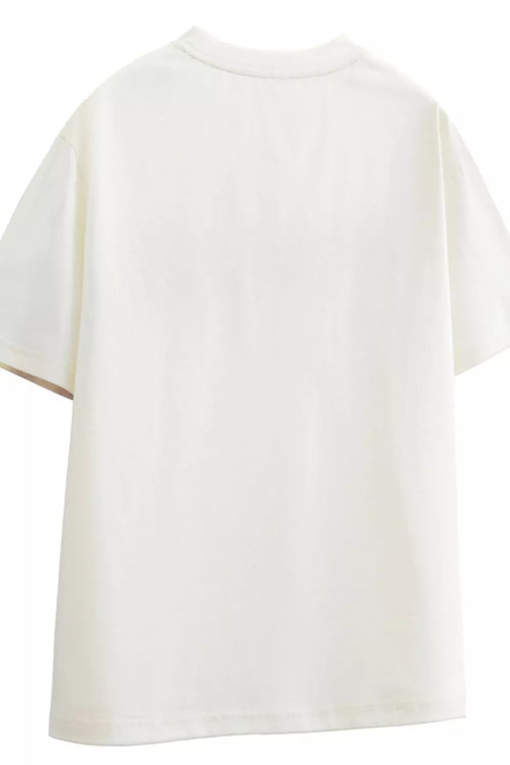 Beige Plus Size Letter Graphic Short Sleeve T Shirt