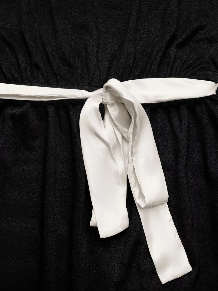 Gray One Shoulder Bowknot Wide Leg Jumpsuit