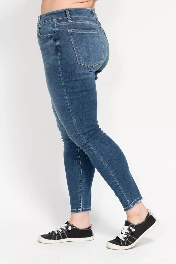 Md Judy Blue Full Size High Rise Button Fly Skinny Jeans Plus Size
