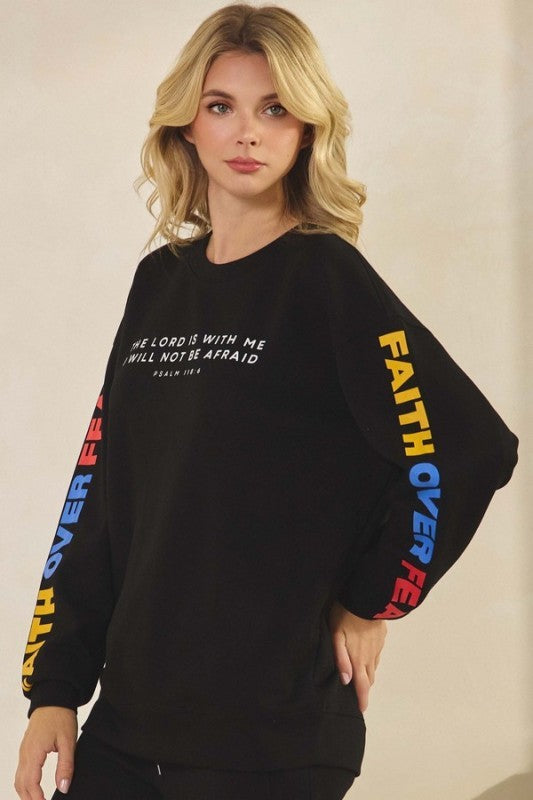 Faith Over Fear Ultra Comfy Graphic Sweatshirt 1