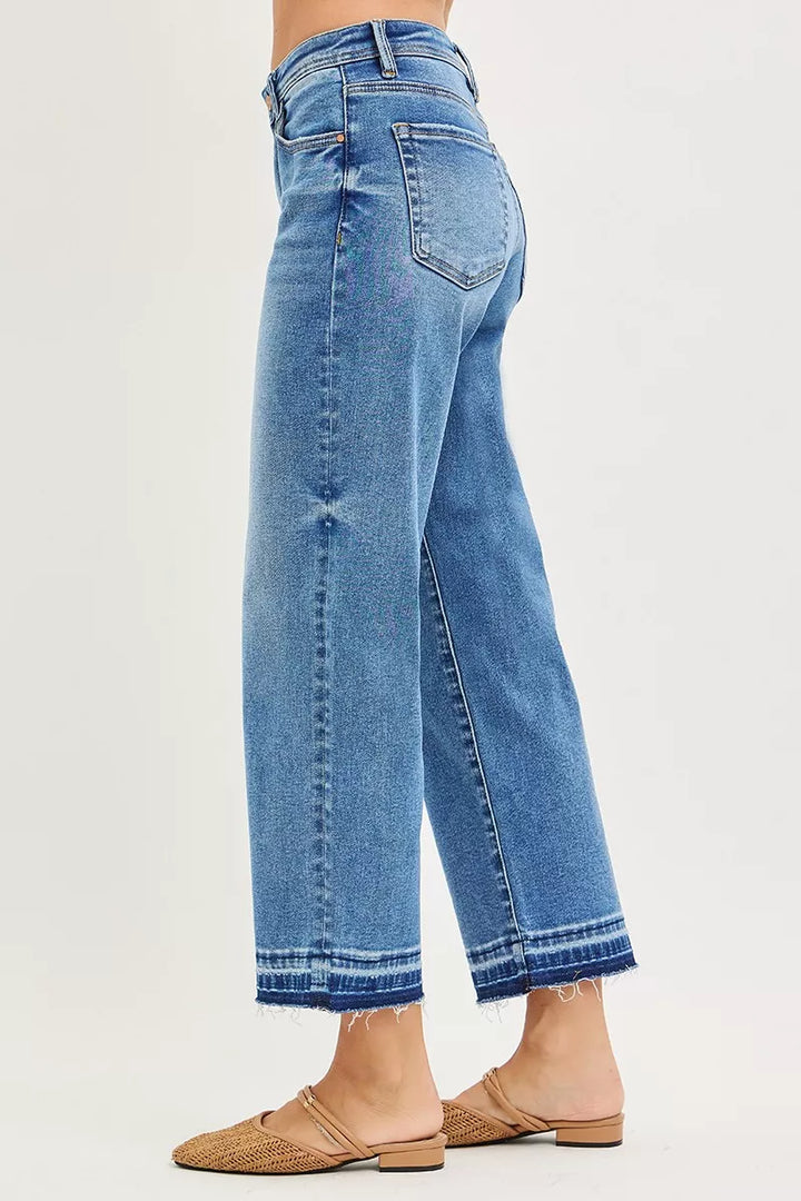 Medium Risen Full Size Slouchy Cropped Boyfriend Jeans Plus Size