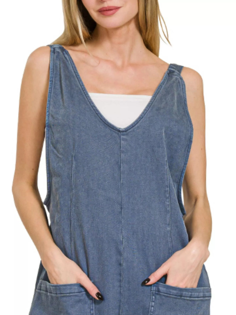 Blackberry Zenana Casual Adjustable Strap Baggy Jumpsuit With Pocket