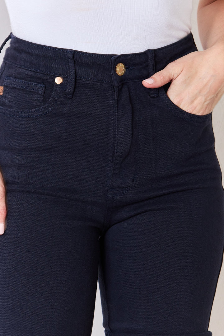 Dark Blue Judy Blue Full Size High Waist Tummy Control Bermuda Shorts