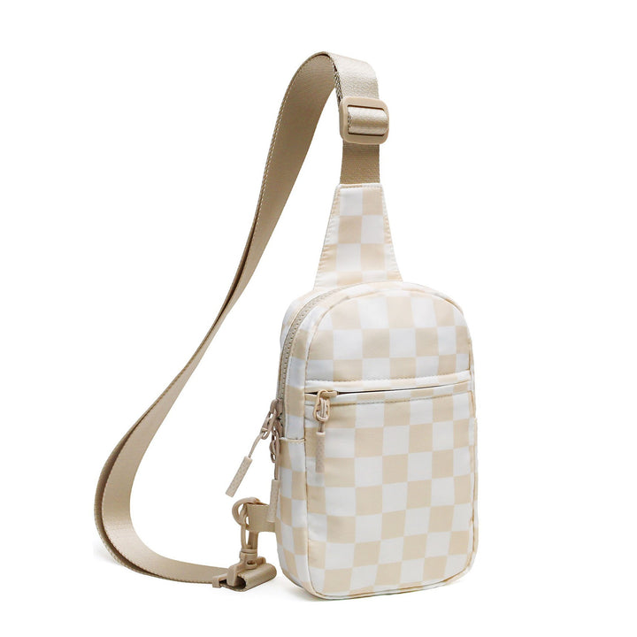 Kenzie Nylon Checkered Sling Bag 1