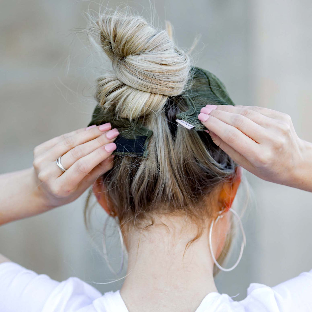 Distressed Messy Bun Caps Adjustable