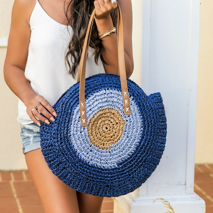 Straw Circle Tote 1