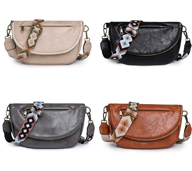 Callie Fold Over Leather Crossbody Sling Bag 1