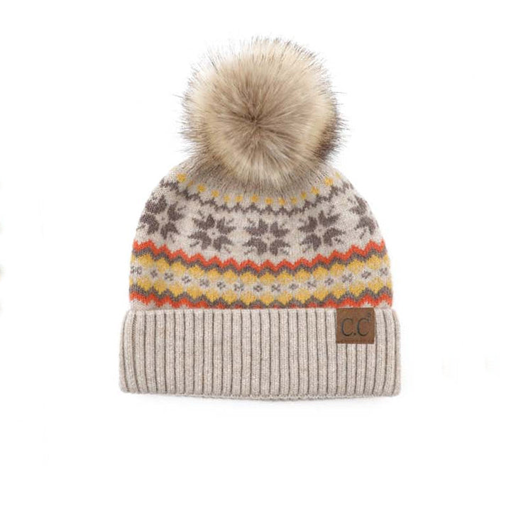 C C® Nordic Fair Isle Pom Beanie Hat