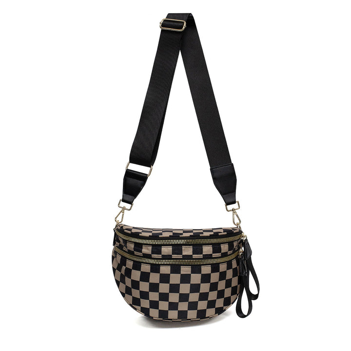 Frankie Oversize Double Zip Print Crescent Sling 1