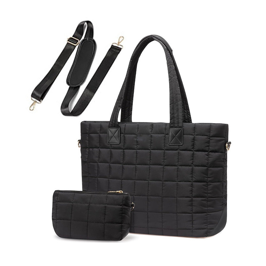 Mila Quilted Traveler Tote With Mini Clutch 1