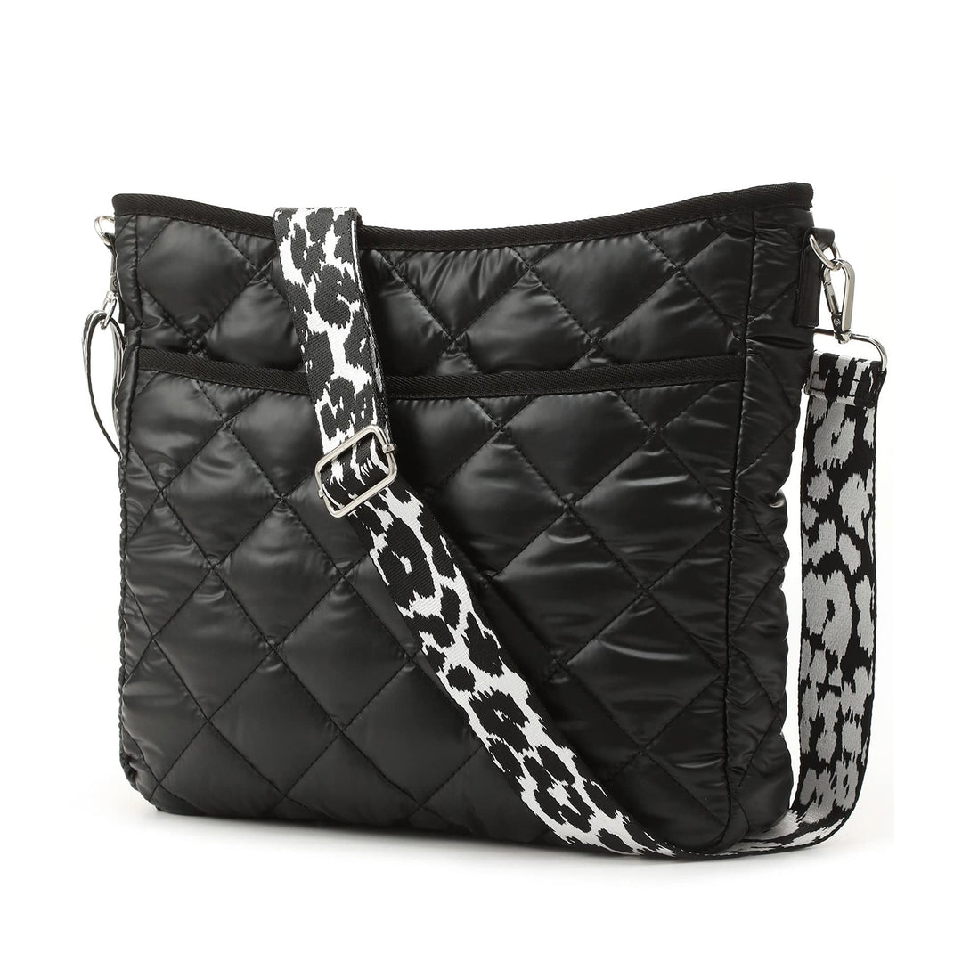 Jenna Quilted Puffer Leopard Crossbody Bag 1