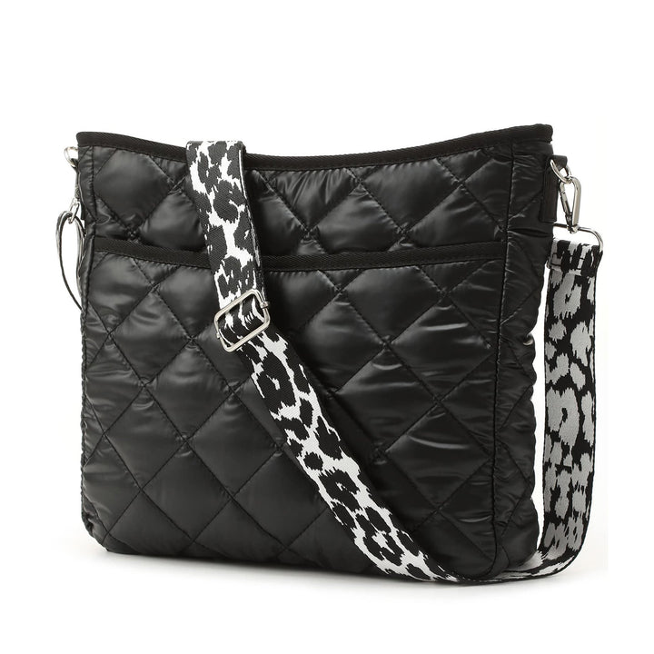 Jenna Quilted Puffer Leopard Crossbody Bag 1