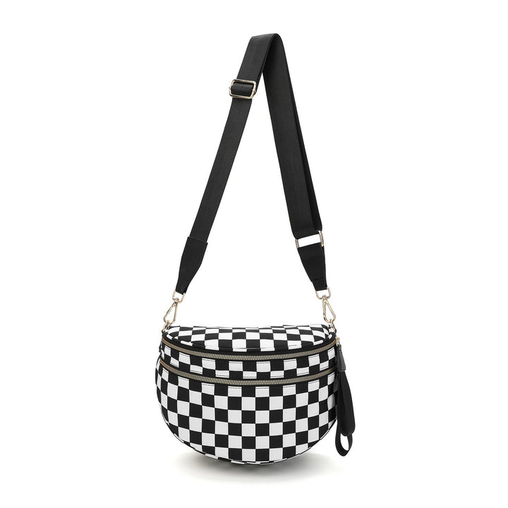Frankie Oversize Double Zip Print Crescent Sling 1