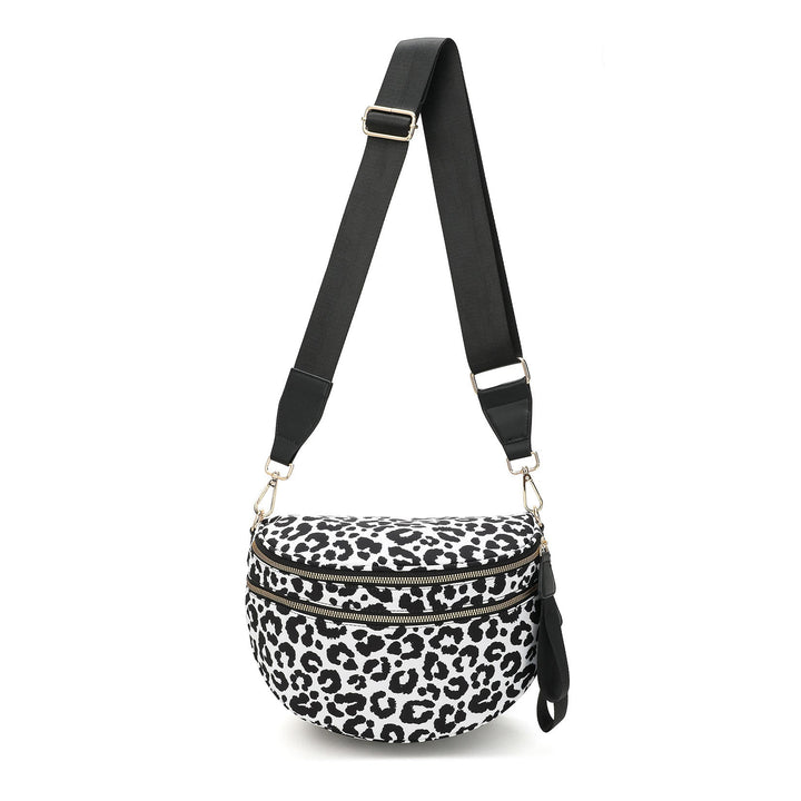 Dylan Oversize Leopard Double Zip Crescent Sling 1