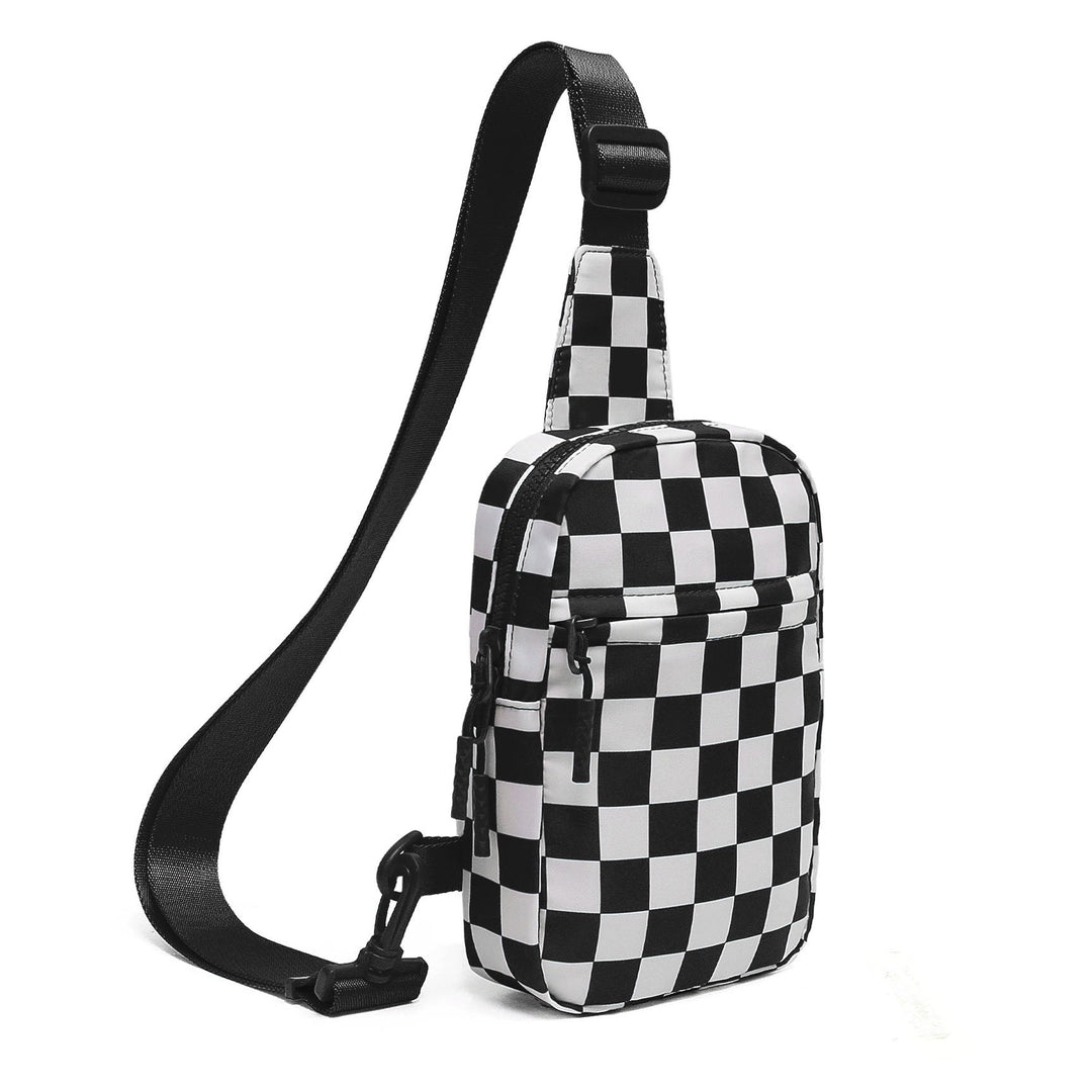 Kenzie Nylon Checkered Sling Bag 1