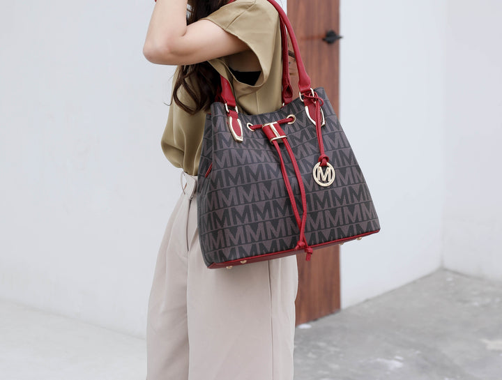 White MKF Collection By Mia K Jane Signature Bucket Bag