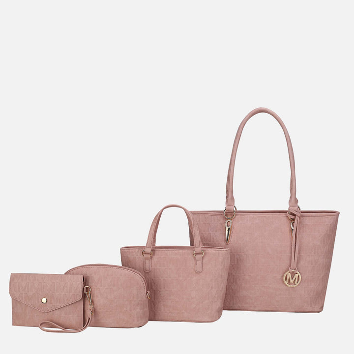 Denim Blue MKF Collection By Mia K Edelyn Signature Tote Bag And Set