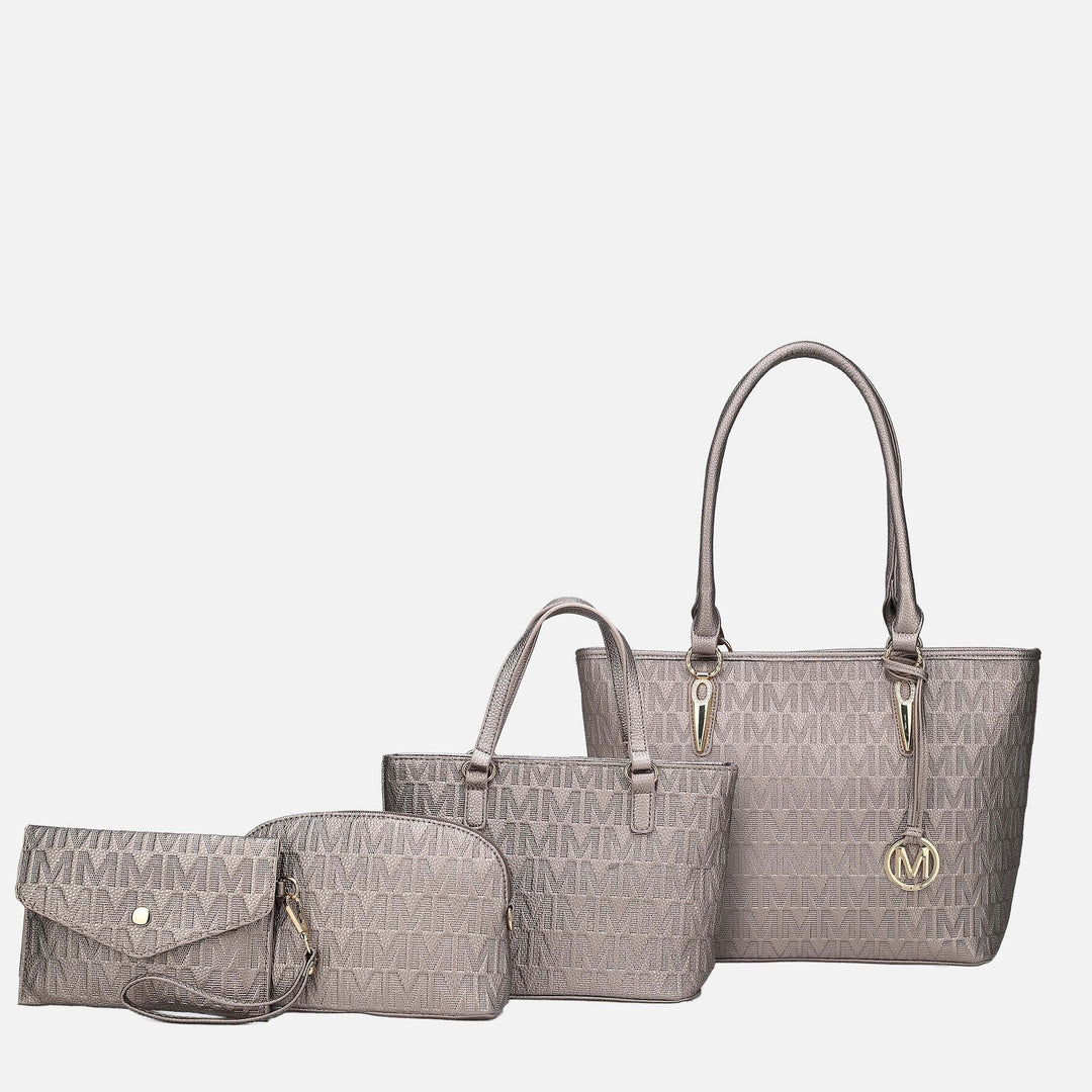 Beige MKF Collection By Mia K Edelyn Signature Tote Bag And Set