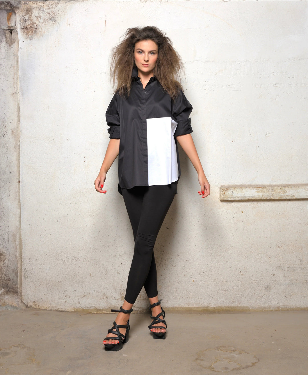 Black/White 2 Tone Boxy Shirt