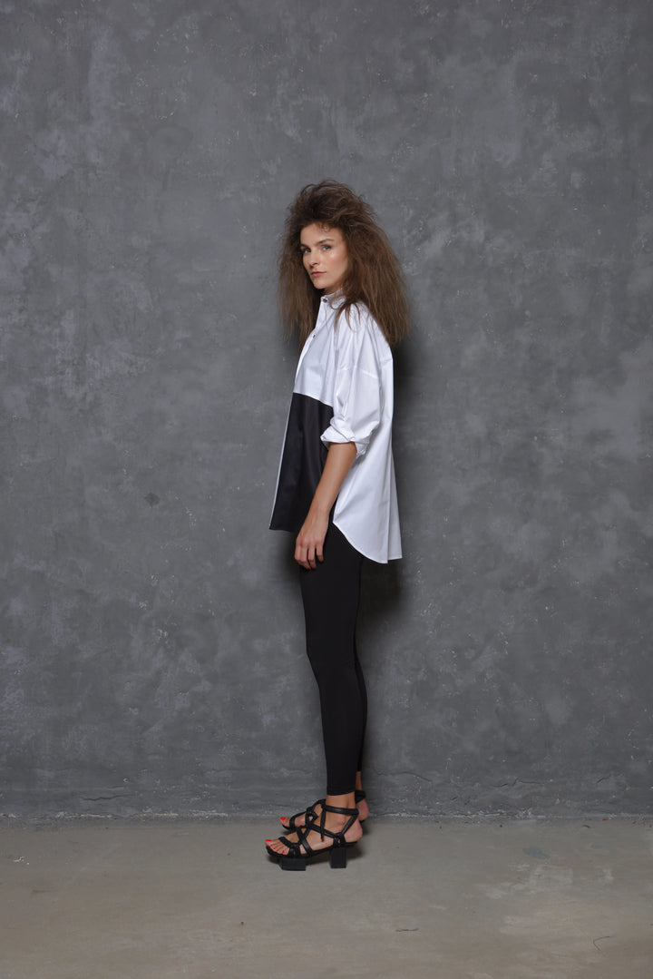 White/Black 2 Tone Boxy Shirt