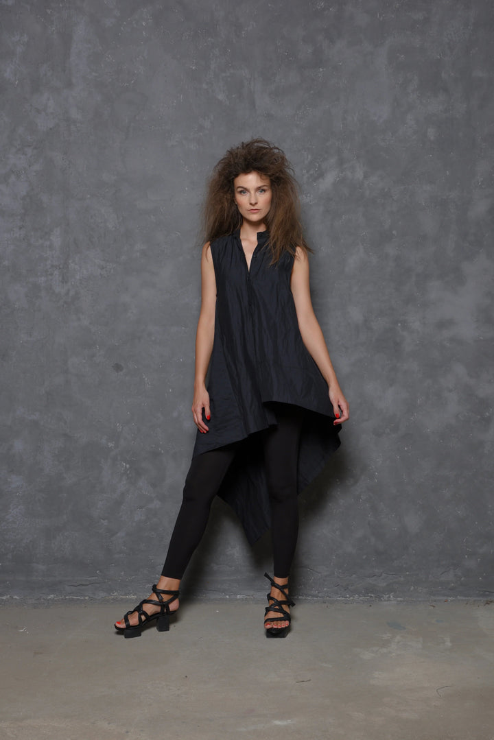 Xsmall Sleeveless Asymmetrical Tunic Shirt