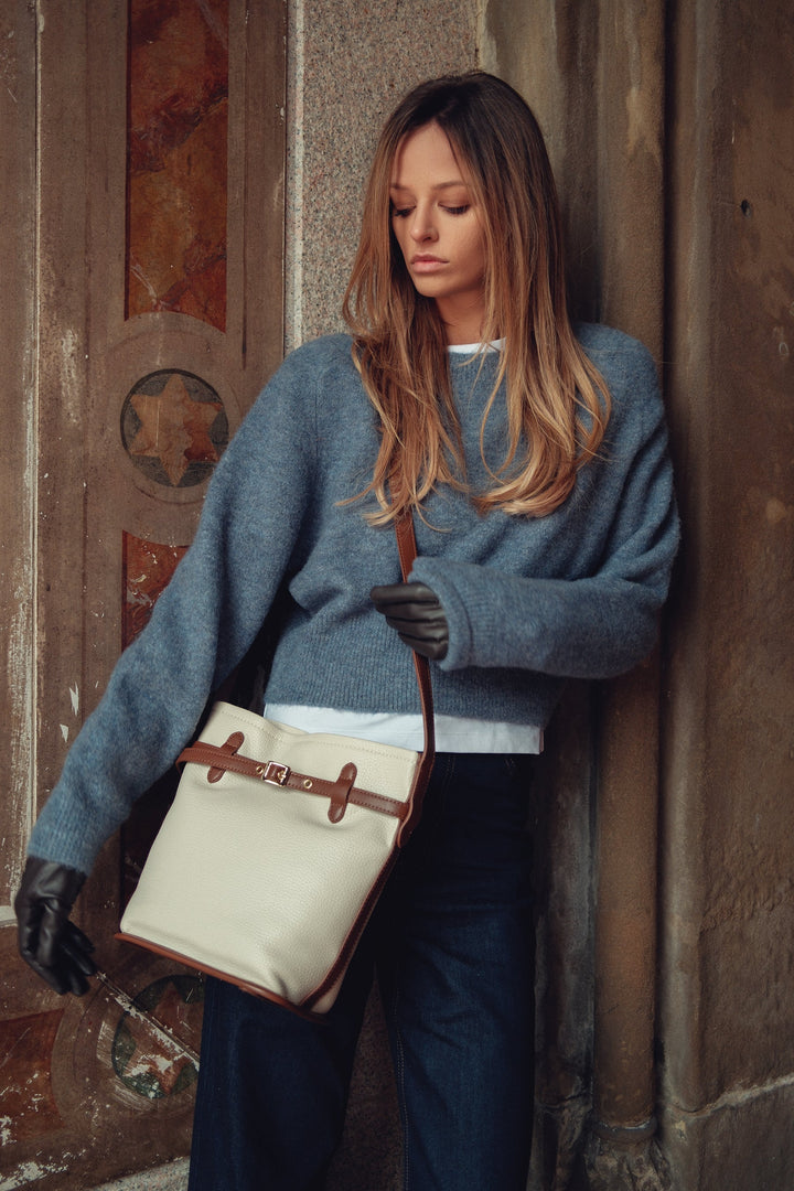 Beige MKF Collection By Mia K Odette Bucket Bag With Wallet