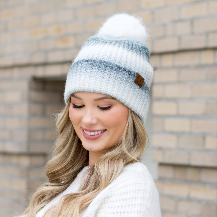 C C® Ombre Fur Pom Beanie
