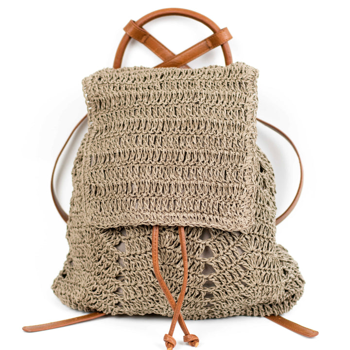 Woven Straw Backpack 1