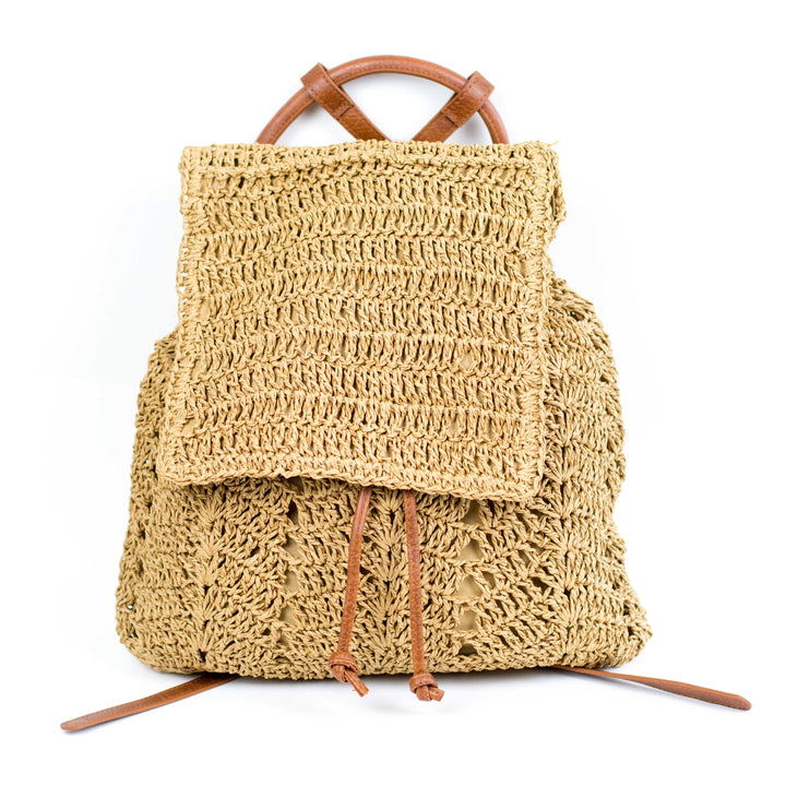 Woven Straw Backpack 1