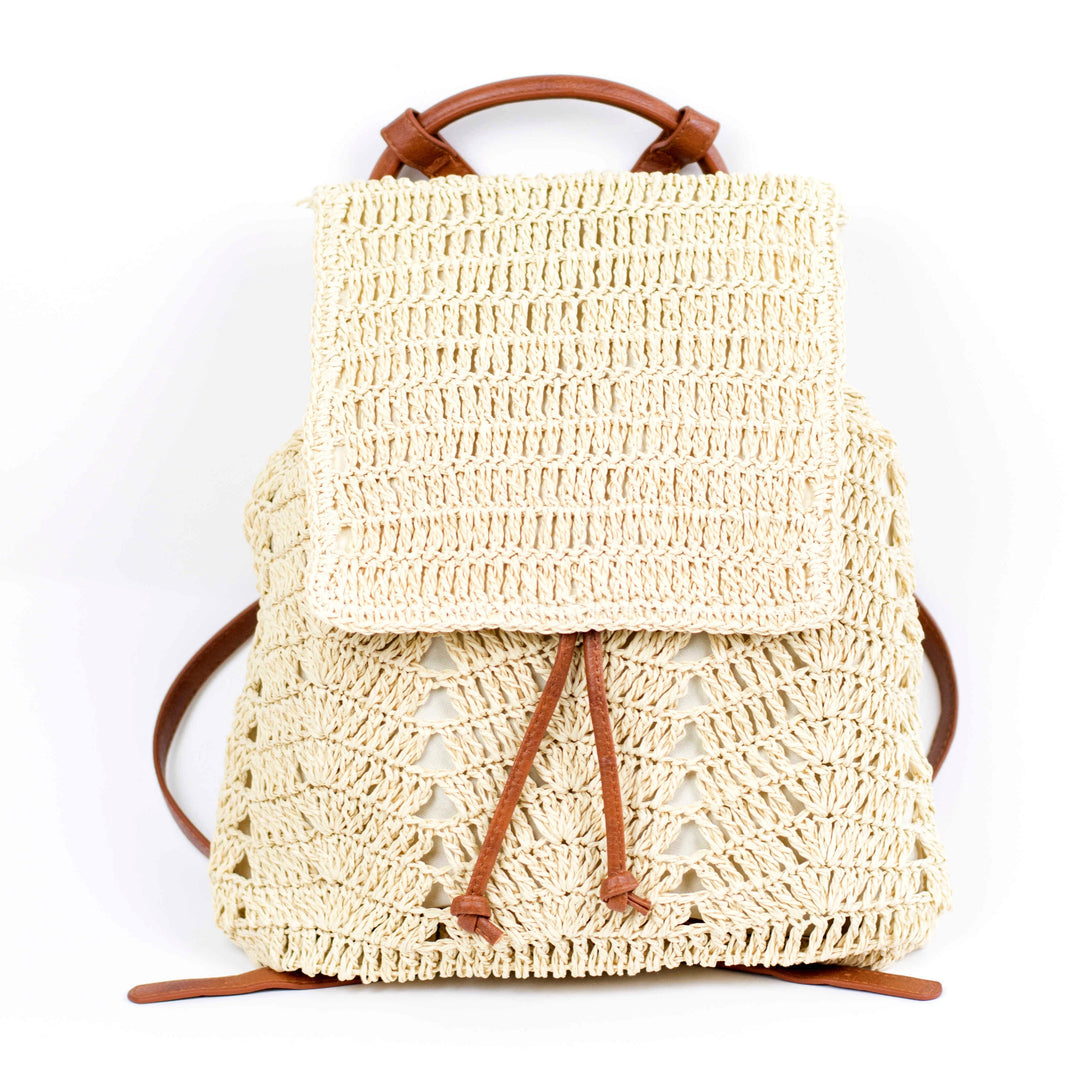 Woven Straw Backpack 1