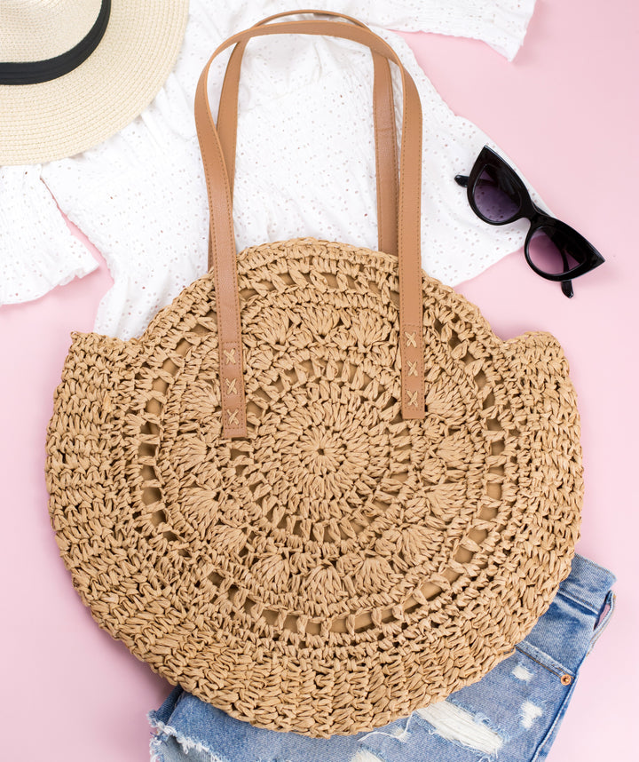 Straw Circle Tote 1