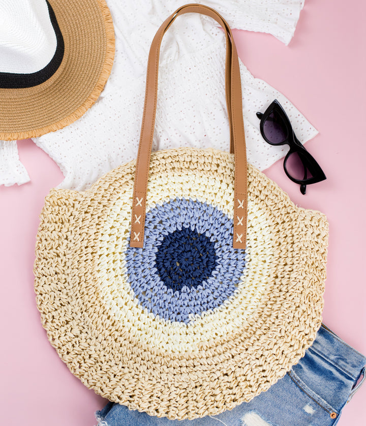 Straw Circle Tote 1