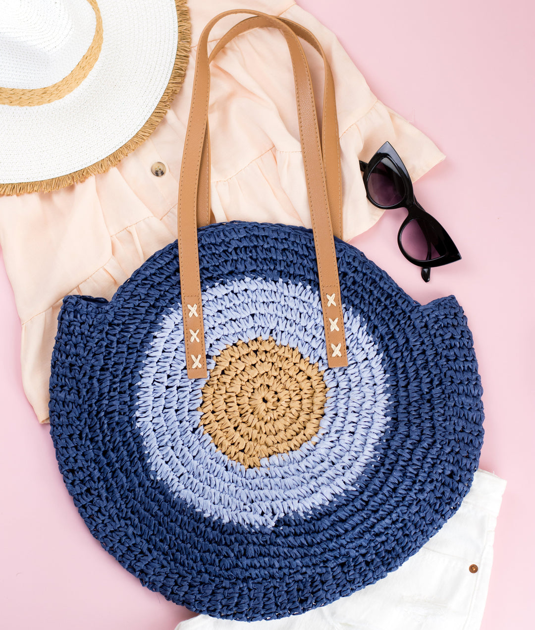 Straw Circle Tote 1