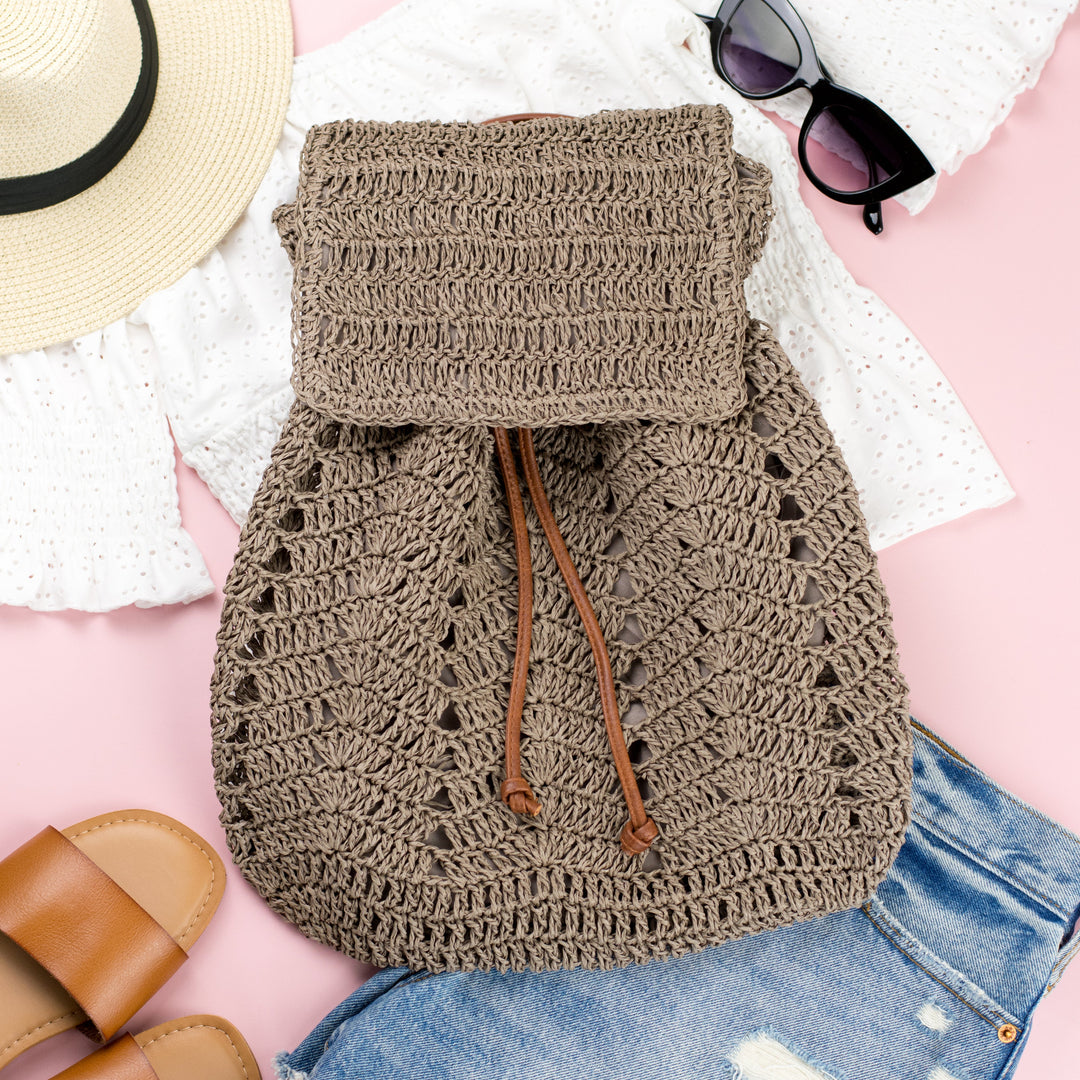 Woven Straw Backpack 1