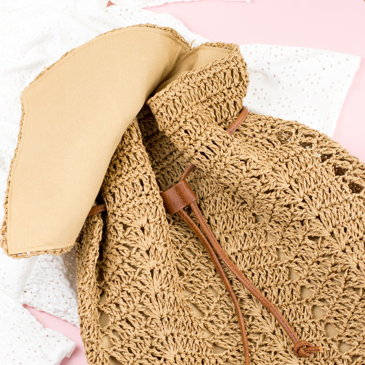Woven Straw Backpack 1