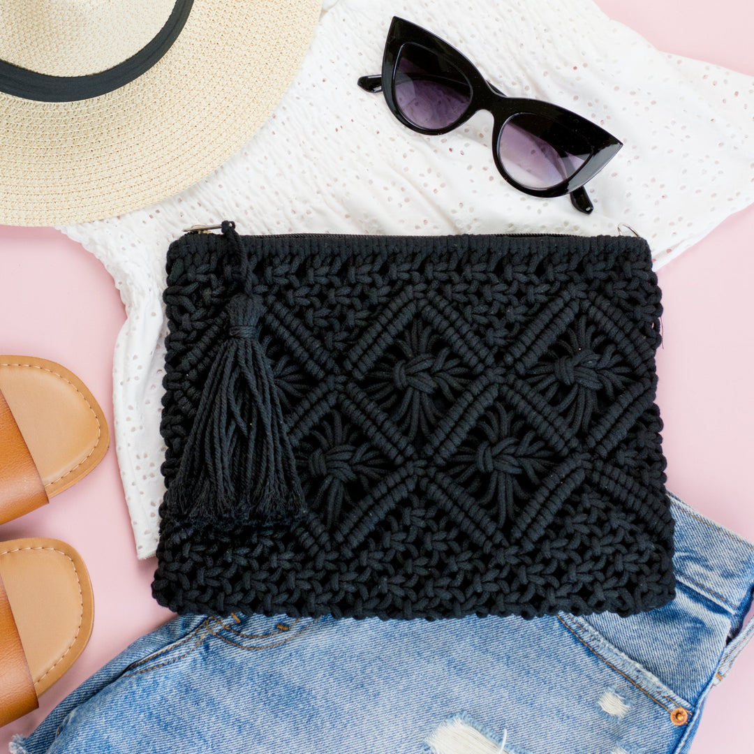 Macrame Tassel Clutch 1